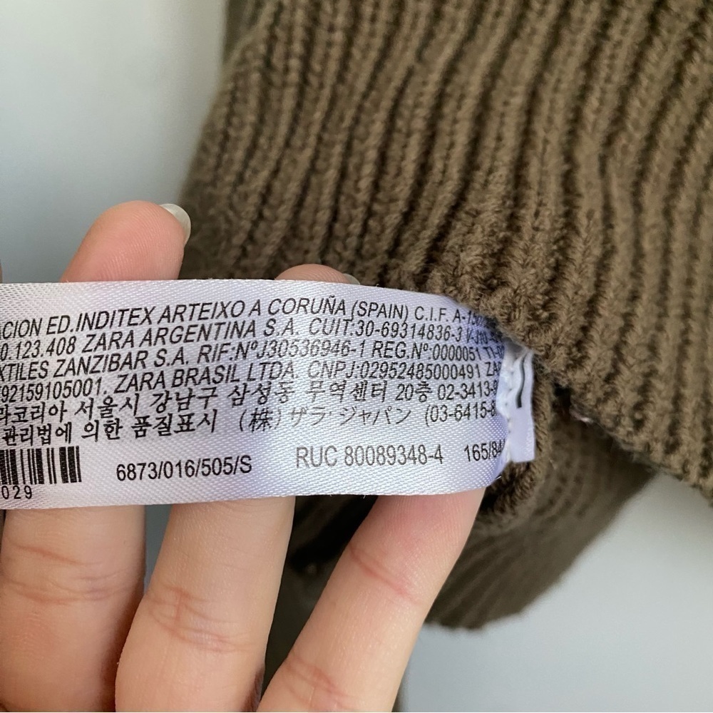 Zara Knit Contrast Pockets Oversized Cardigan Sweater • Cocoa Brown • S Small - Picture 10 of 10